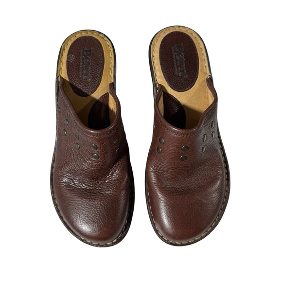 Born Women's Brown Leather Mules - Picture 2 of 8